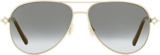 Jimmy Choo Eyewear Sansa pilot-frame sunglasses - women - Metal (Other)/Acetate - One Size - Gold