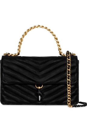Rebecca Minkoff Edie Mini Bag Womens Black Leather Chain Crossbody DDR2028