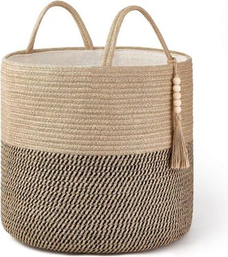 OEM Cesto De Almacenamiento - C&aacute;&ntilde;amo Trenzado - 28 X 28 X 28 Cm - Para Sal&oacute;n Habitaci&oacute;n Cuarto De Ba&ntilde;o - 1 Unidad