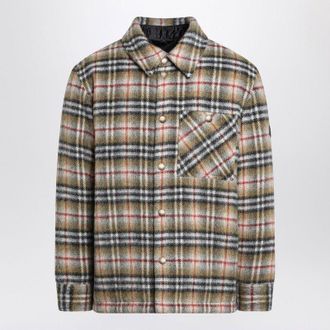 Burberry Beige Geruite Wol Shirtjacket