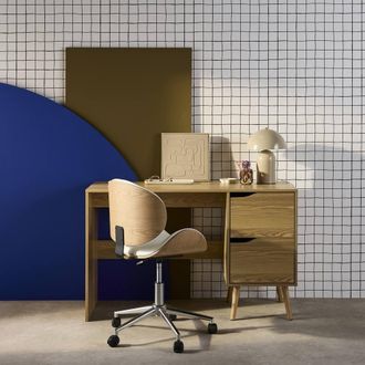 Sweeek 2-drawer Desk With Vintage Walnut Effect in Grey