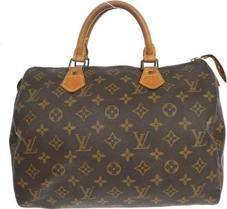 Louis Vuitton Speedy Handbag Monogram Canvas Brown Canvas Handbag (Pre-Owned)