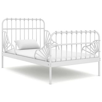 Berkfield Home Extendable Bed Frame White Metal 80x130/200 cm