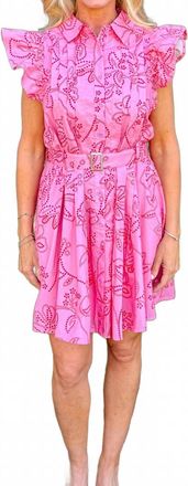 Entro Belted Mini Dress In Blushing Petal