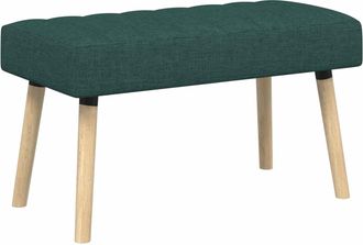 vidaXL Banco Con Tapizado En Canal Verde Oscuro 80 X 40 X 46 Cm Tela Vidaxl