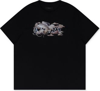 Amiri Black Pegasus Script Logo Tee