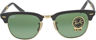 Ray-Ban Ray Ban Clubmaster Folding Green Classic G-15 Square Unisex Sunglasses RB2176 901 51