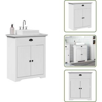 vidaXL The Living Store Mobile Lavabo da Bagno BODO Bianco 70x35x80 cm - Lavabo