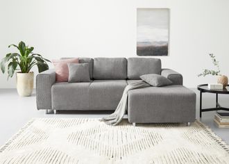 HOME AFFAIRE Ecksofa »Györ« L-Form, wahlweise mit Bettfunktion und Bettkasten incl. 2 Zierkissen