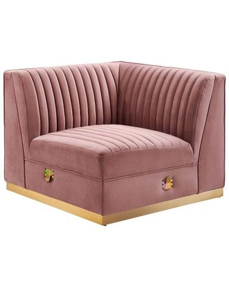 ModWay Sanguine Channel Tufted Performance Velvet Modular Sectional Sofa Right Corner Chair