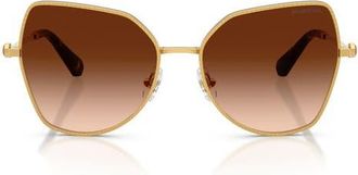 Swarovski 58mm Butterfly Sunglasses in Dark Gold /Gradient Brown at Nordstrom