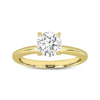 LuvMyJewelry Sabine 14K Yellow Gold Round Cut Lab Grown Diamond Solitaire Engagement Ring - 2 Ct at Nordstrom, Size 6.5