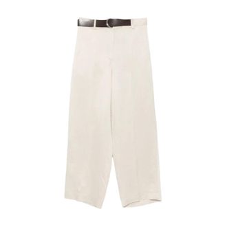 Semicouture Cropped Trousers, female, Beige, Size: XS Corinna Belted Trousers