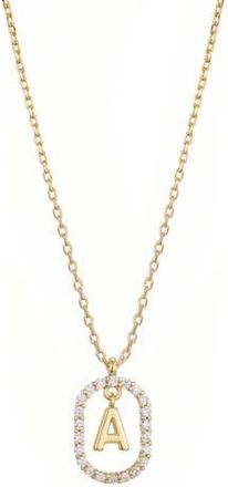 Adornia Floating Letter Initial Cubic Zirconia Pendant Necklace in Gold-A at Nordstrom Rack