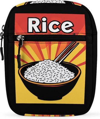 Generic Rice Trendy Crossbody Bag for Men Women Small Satchel Men Sling Adjustable Shoulder Strap Messenger