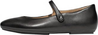 FitFlop Womens Delicato Crystal-Cluster Soft Leather Ballerina Mary Jane Shoes In Black