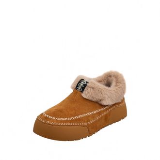 Antelope Womens Shearling Lined Moccasin Slippers In Cognac