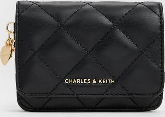 Charles & Keith Arrietty Quilted Bow-Heart Charm Small Wallet