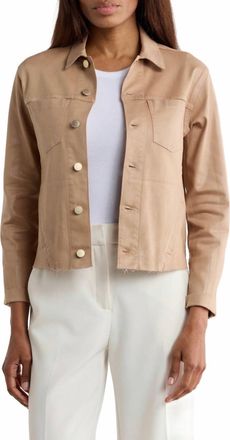 L'agence Janelle Slim Fit Raw Hem Jacket In Cappuccino