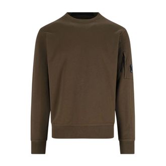 C.P. Company Sweatshirts, male, Green, Size: XL Diagonal Raised Fleece Sweatshirt