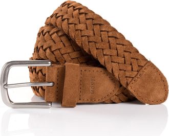 Monti Lederg&uuml;rtel MONTI VANCOUVER, Herren, Gr. 11,5, braun (cognac), Obermaterial: 100% Rindsleder, G&uuml;rtel Lederg&uuml;rtel, Flecht-Optik, matt, weich, handgefer