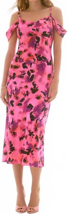 Joseph Ribkoff Floral Cold-Shoulder Dress In Black Multi