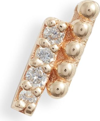 Anzie Dew Drop Marine Deux Single Bar Stud Earring in Gold/Diamond/Right at Nordstrom