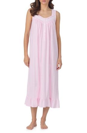 Eileen West Cotton Nightgown in Pink/White at Nordstrom, Size X-Small