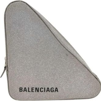 Balenciaga Silver Leather Clutch Bag (Pre-Owned)