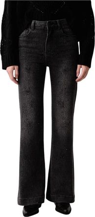Liu Jo Flared jeans met studs - Dames - Jeans - Zwart - Maat: W28 Katoen