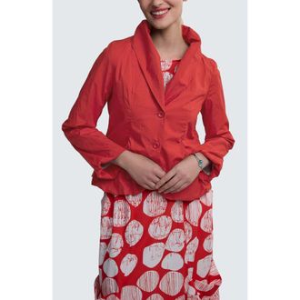 Luukaa D'Celli Dorelle Solid Balloon Jacket in Mandarin Red at Nordstrom, Size 18