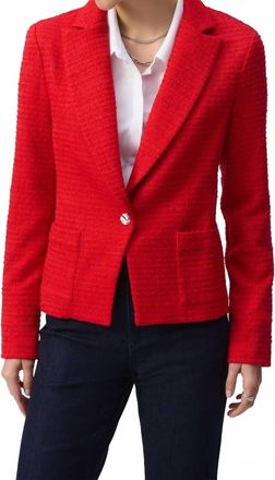 Joseph Ribkoff One Button Jacket In Radiant Red