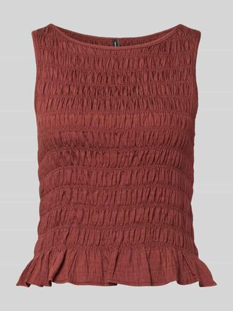 Vero Moda Slim Fit T-Shirt aus Viskose-Mix Modell NORI SMOCK in Rostrot, Gr&ouml;&szlig;e XL