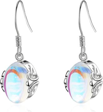 Generic Moonstone Drop Dangle Earrings for Women Boho Earrings Practical Treatment Multicolor