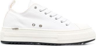 Dsquared2 platform-sole low-top sneakers - women - Rubber/Fabric/Fabric - 40 - White