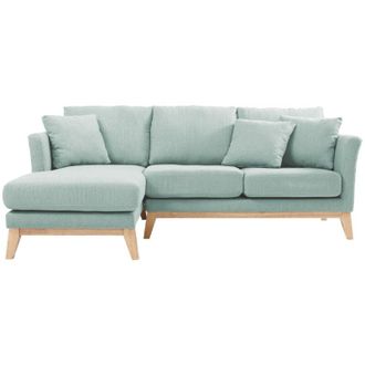 Miliboo Miliboo - Divano angolare a sinistra scandinavo Verde laguna sfoderabile oslo