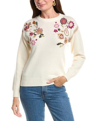 Johnny Was The Crewneck Whipstitch Wool & Cashmere-Blend Pullover