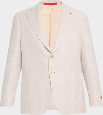 Isaia Men & apos;s Linen-Wool Textured Sport Coat