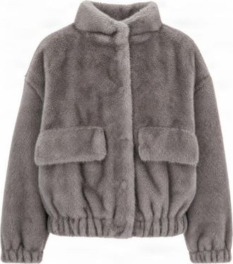 Liu Jo Plush Faux Fur Snap-Button Jacket