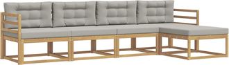 vidaXL Conjunto De Sof&aacute;s De Exterior 4 Uds. Blanco Y Gris Claro Vidaxl
