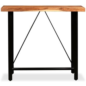 Berkfield Home Bar Table Solid Acacia Wood 120x60x107 cm in Brown | Size: 120 x 60 x 107 cm