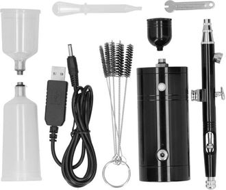 OEM Kit De Aer&oacute;grafo G11 Con Bomba Recargable De Acci&oacute;n Simple, Bol&iacute;grafo Pulverizador Port&aacute;til Incorporado, Mini Compresor De Aire Y Kit De Herramientas 
