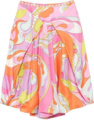 Pucci Rokken, Dames, Veelkleurig, M, Iride Print Geplooide Midirok