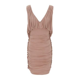 Saint Laurent Kleedjes, Dames, Roze, S, Gedrapeerde Jersey Jurk