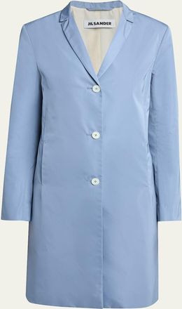 Jil Sander Silk-Blend Single-Breasted Long Coat