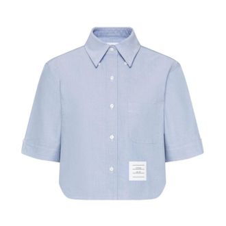 Thom Browne Dames, Blouses & Shirts, Blauw, Maat: XS Katoen
