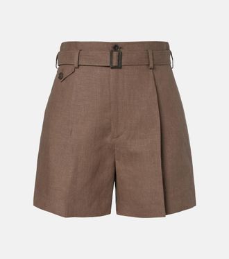 Ralph Lauren Collection Denise belted linen shorts