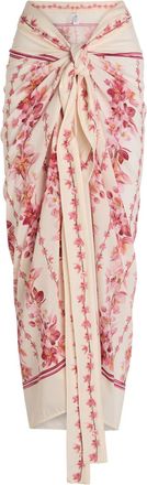 Agua Bendita Lavanda Floral-print Cotton-blend Sarong - Multicoloured - One Size