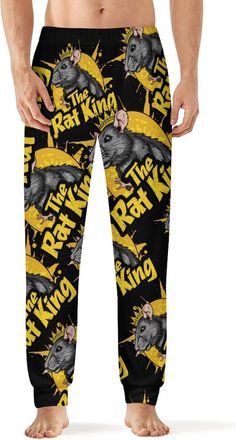 Generic The Rat King Cute Mens Pajamas Soft Sleep Pants Sleepwear Casual Sweatpants for Home 2XL