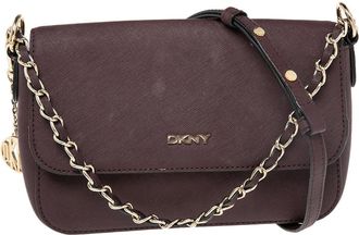 DKNY Dkny Burgundy Leather Bryant Park Flap Shoulder Bag